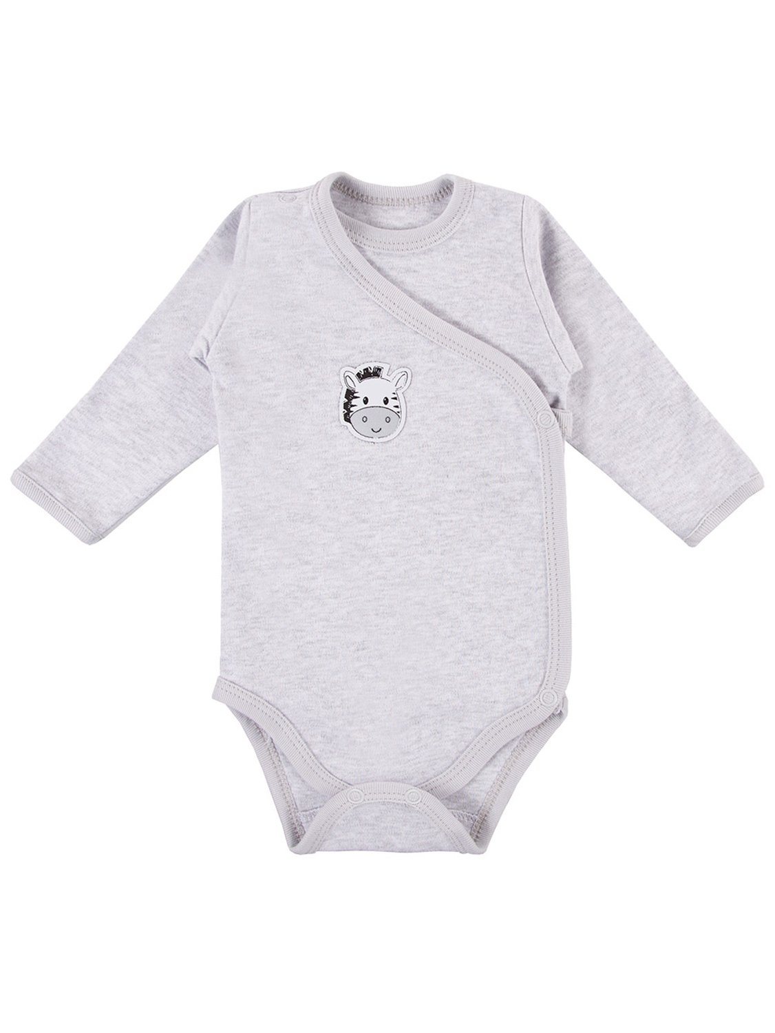 Early Baby Long Sleeved Bodysuit, Cute Zebra Design - Grey Bodysuit / Vest EEVI 