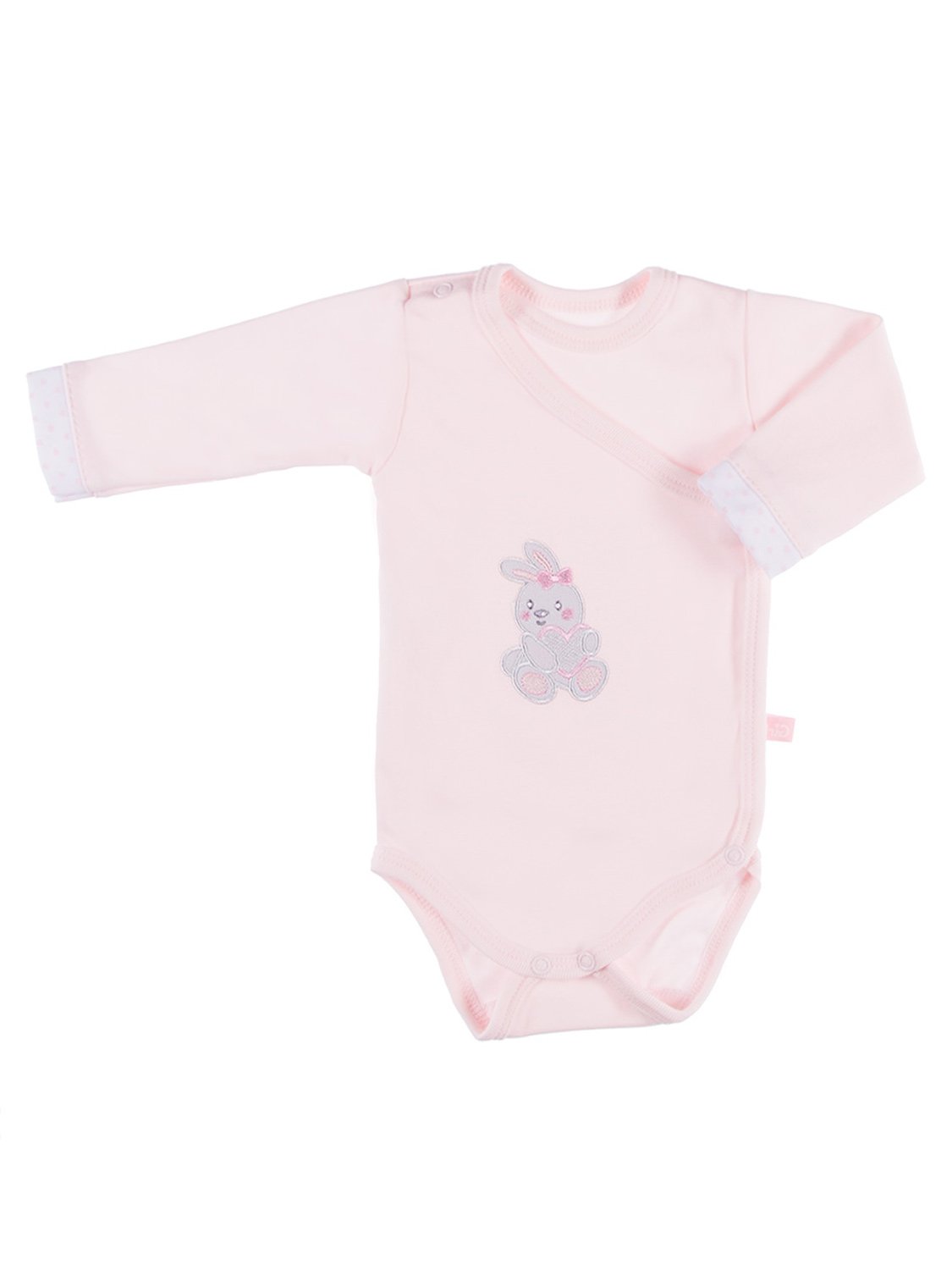 Early Baby Bodysuit, Embroidered Bunny Rabbit Design - Pink - Bodysuit / Vest - EEVI