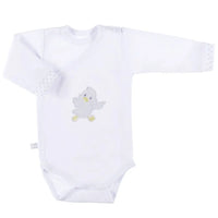 Early Baby Bodysuit, Embroidered Little Chick Design - White Bodysuit / Vest EEVI 