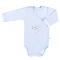 Early Baby Bodysuit, Embroidered Bear Design - Blue Bodysuit / Vest EEVI 