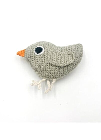 Crochet Fair Trade Rattle Toy - Bird - Green - Rattle - Pebble Toys