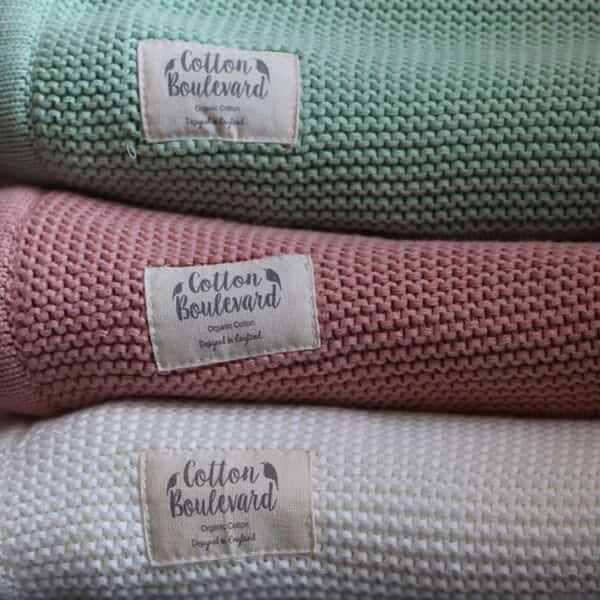Organic Cotton Knitted Blanket - White - Blanket - Cotton Boulevard