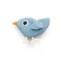 Crochet Fair Trade Rattle Toy - Bird - Blue Rattle Pebble Toys 