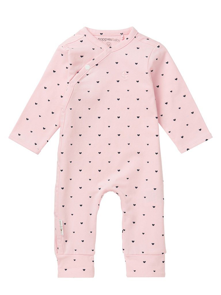 Tiny Baby Sleepsuit - Pink with Black hearts - Sleepsuit / Babygrow - Noppies