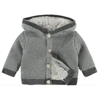 Charcoal Knitted Fluffy Lined Cardigan/Coat - Organic Cotton Cardigan / Jacket Noppies 