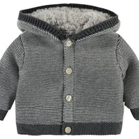 Charcoal Knitted Fluffy Lined Cardigan/Coat - Organic Cotton Cardigan / Jacket Noppies 