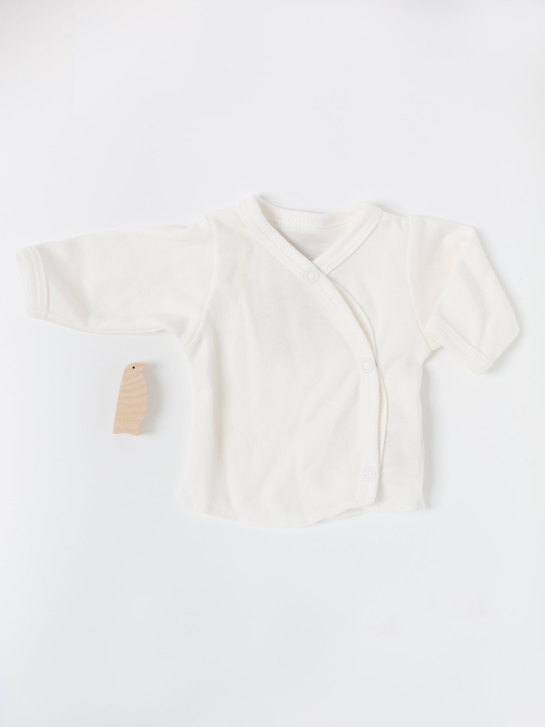 Cream wrap over top, Premium 100% Organic Cotton - Top / T-shirt - Tiny & Small