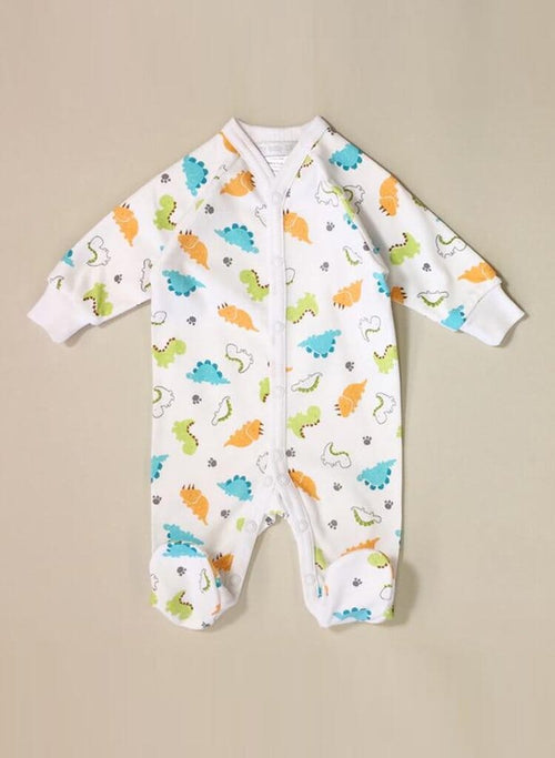 Dinosaur Print Footed Babygrow (3lb-5lb) Sleepsuit / Babygrow Itty Bitty Baby Clothing 