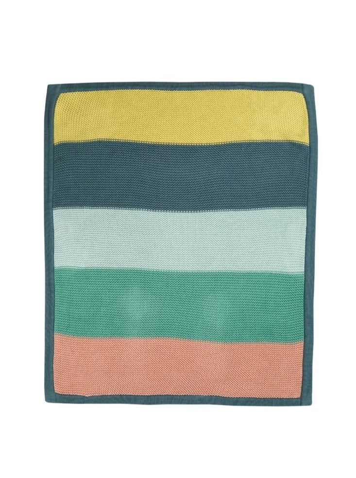 Organic Cotton Rainbow Knitted Cuddle Up Blanket by Frugi Blanket Frugi