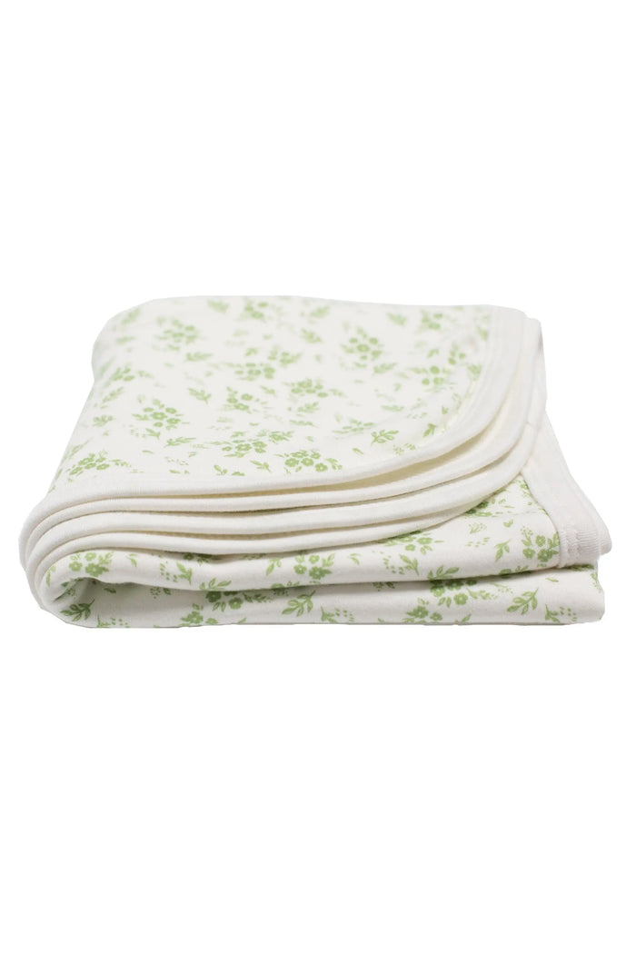 Organic Cotton Baby Blanket, Apple Floral