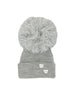 Grey Knitted Pom Pom Hat - Hat - Little Mouse Baby Clothing and Gifts Ltd