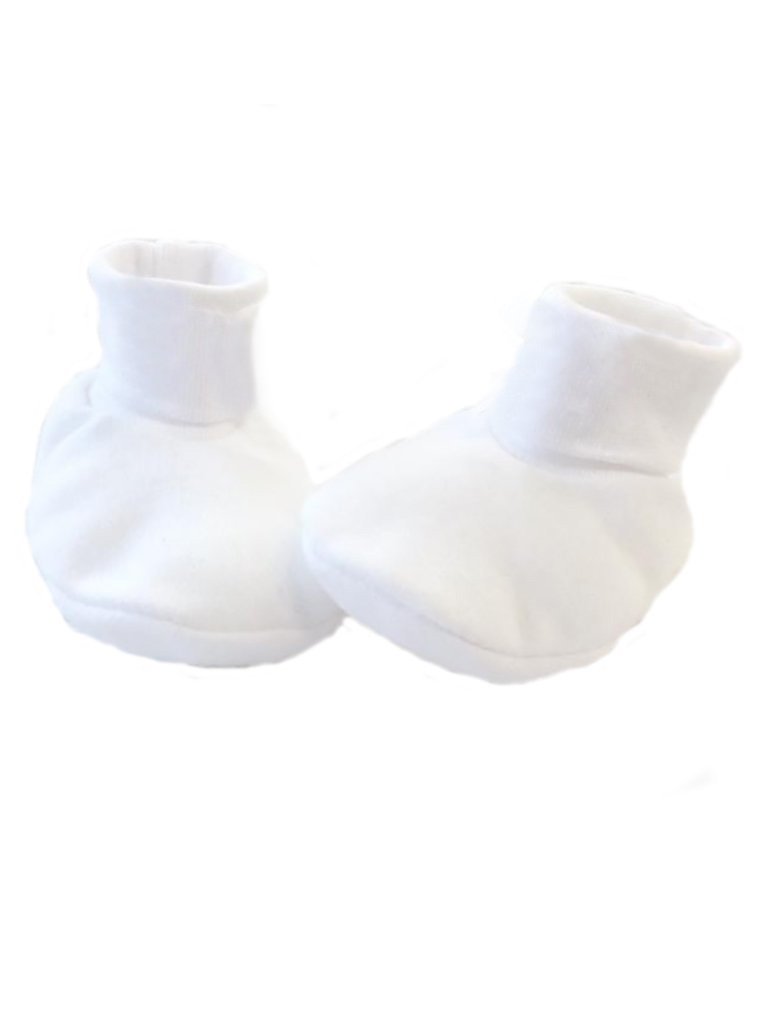 Premature Baby Booties, Soft White - Booties - Itty Bitty Baby Clothing