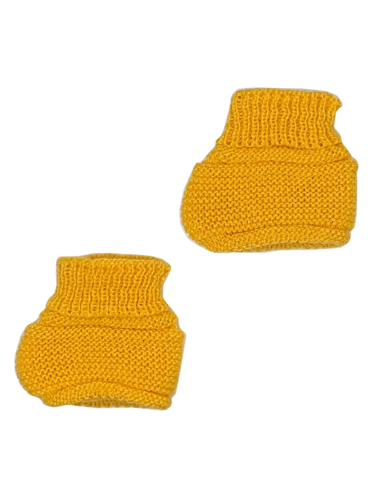 Mustard Yellow Knitted Booties Booties La Manufacture de Layette 