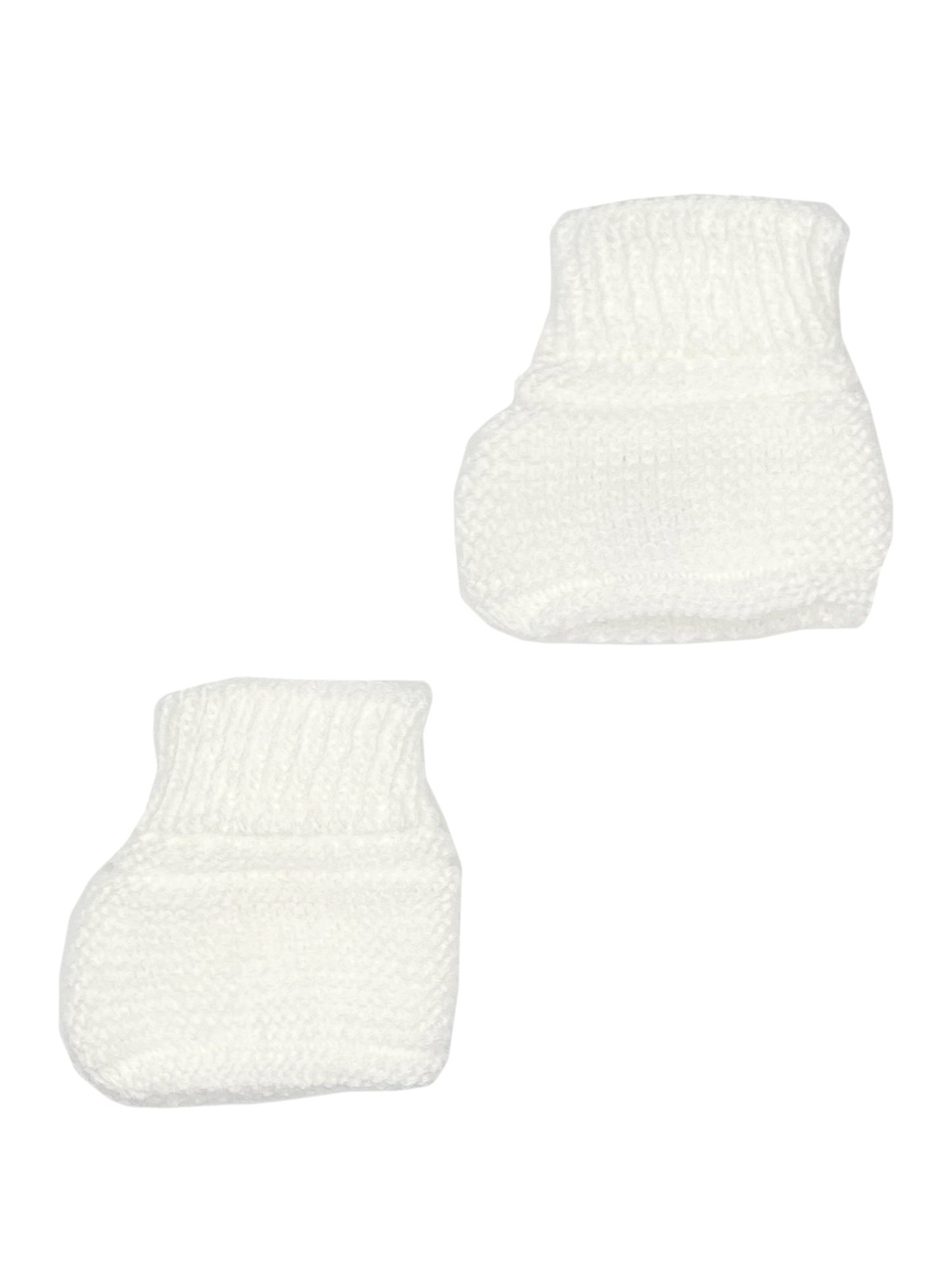 White Knitted Booties Booties La Manufacture de Layette 