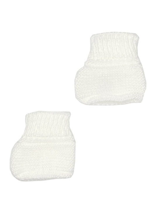 White Knitted Booties Booties La Manufacture de Layette 