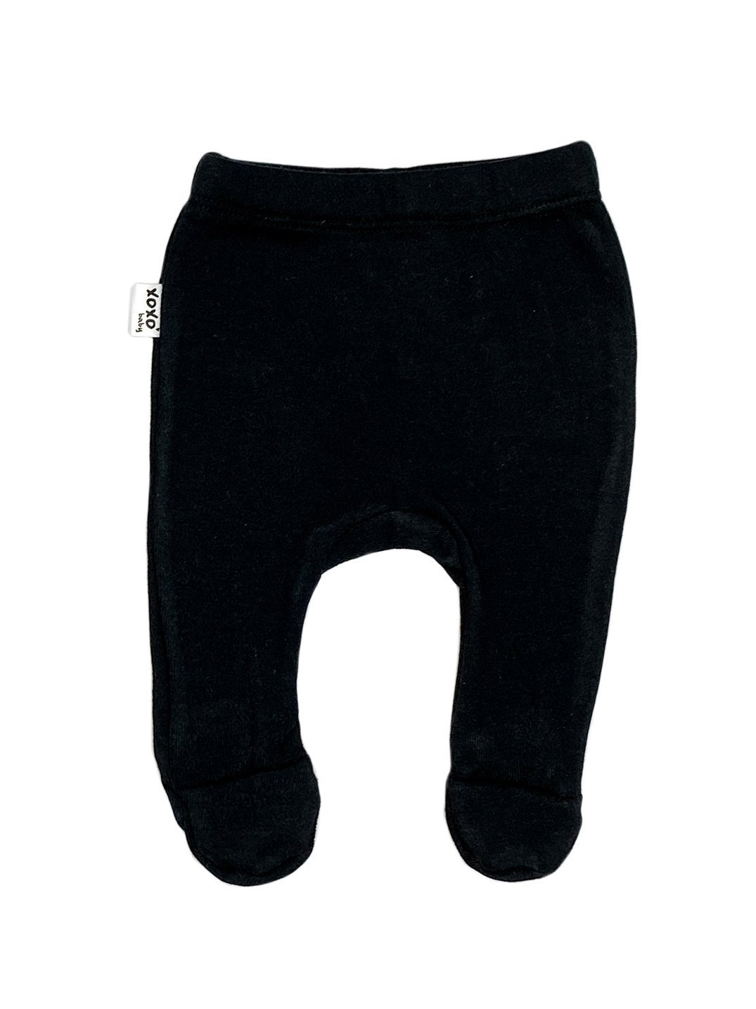 100% Cotton Footed Leggings - Black (4lb-6lb) Trousers / Leggings xoxobaby 