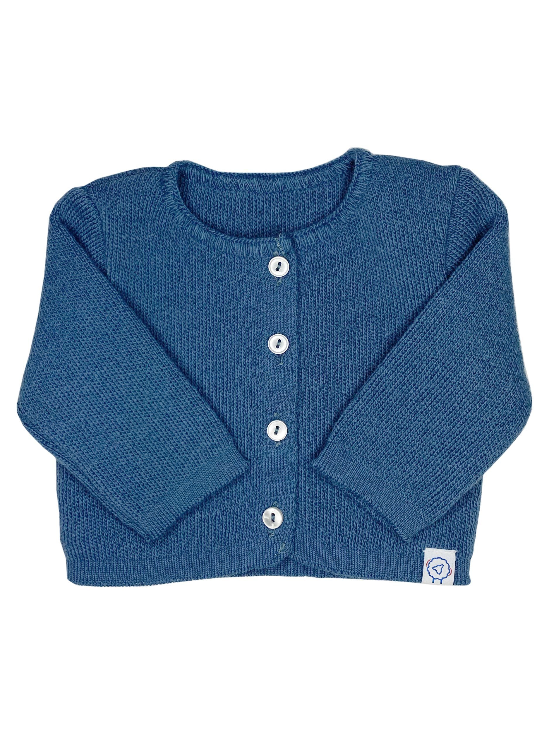 Knitted Azure Blue Soft Cardigan - Cardigan / Jacket - La Manufacture de Layette