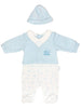 'Little Love' Blue Polkadot Cardigan Sleepsuit & Hat - Sleepsuit / Babygrow - Tiny Chick