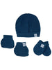 Knitted Hat, Mittens & Booties Set - Midnight Blue - Hat, Mitts & Booties Set - La Manufacture de Layette