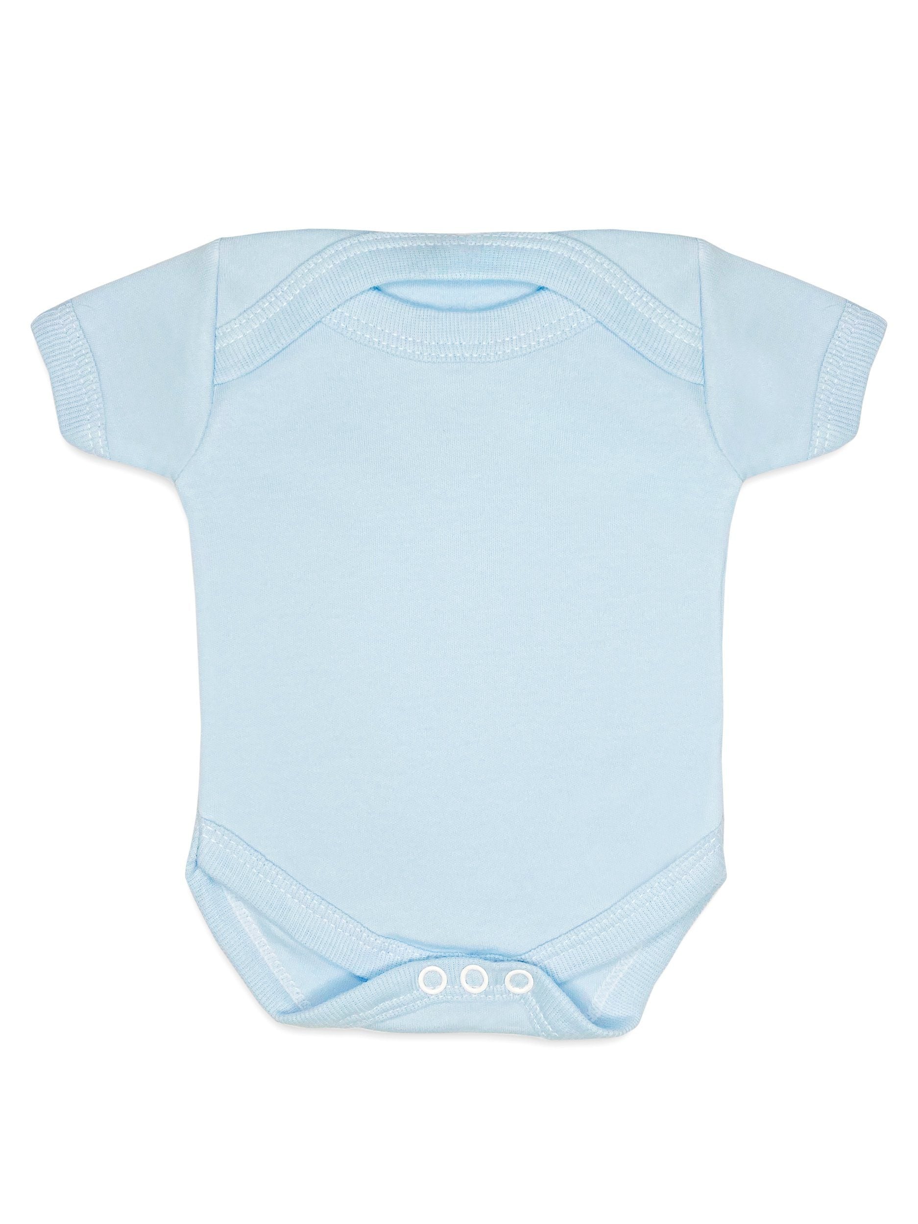 100% Cotton Classic Blue Short Sleeved Bodysuit (Early Baby, 3-5lb) - Bodysuit / Vest - Little Mouse Baby Clothing & Gifts