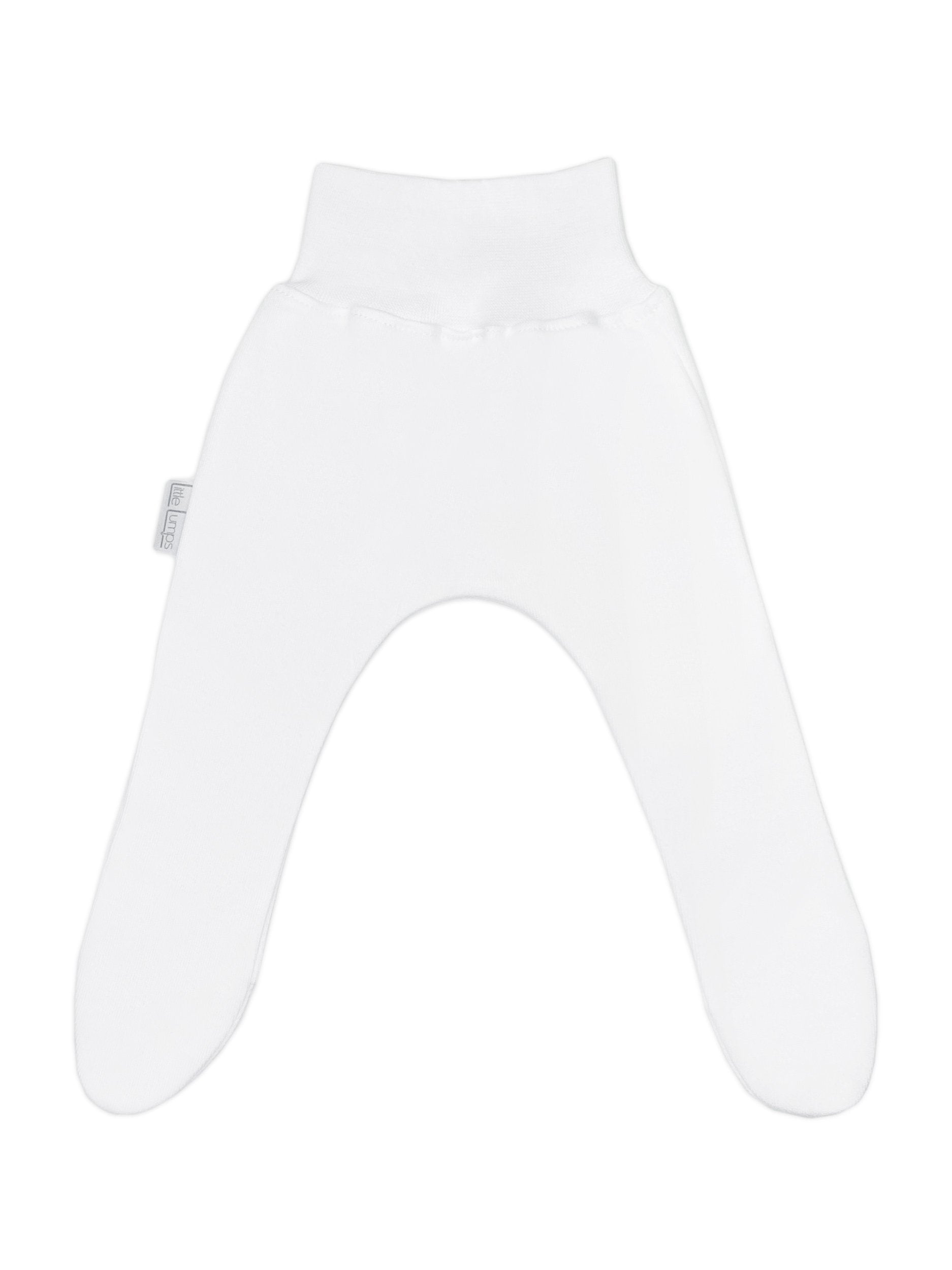 100% Cotton Footed Leggings - White Trousers / Leggings Little Lumps 