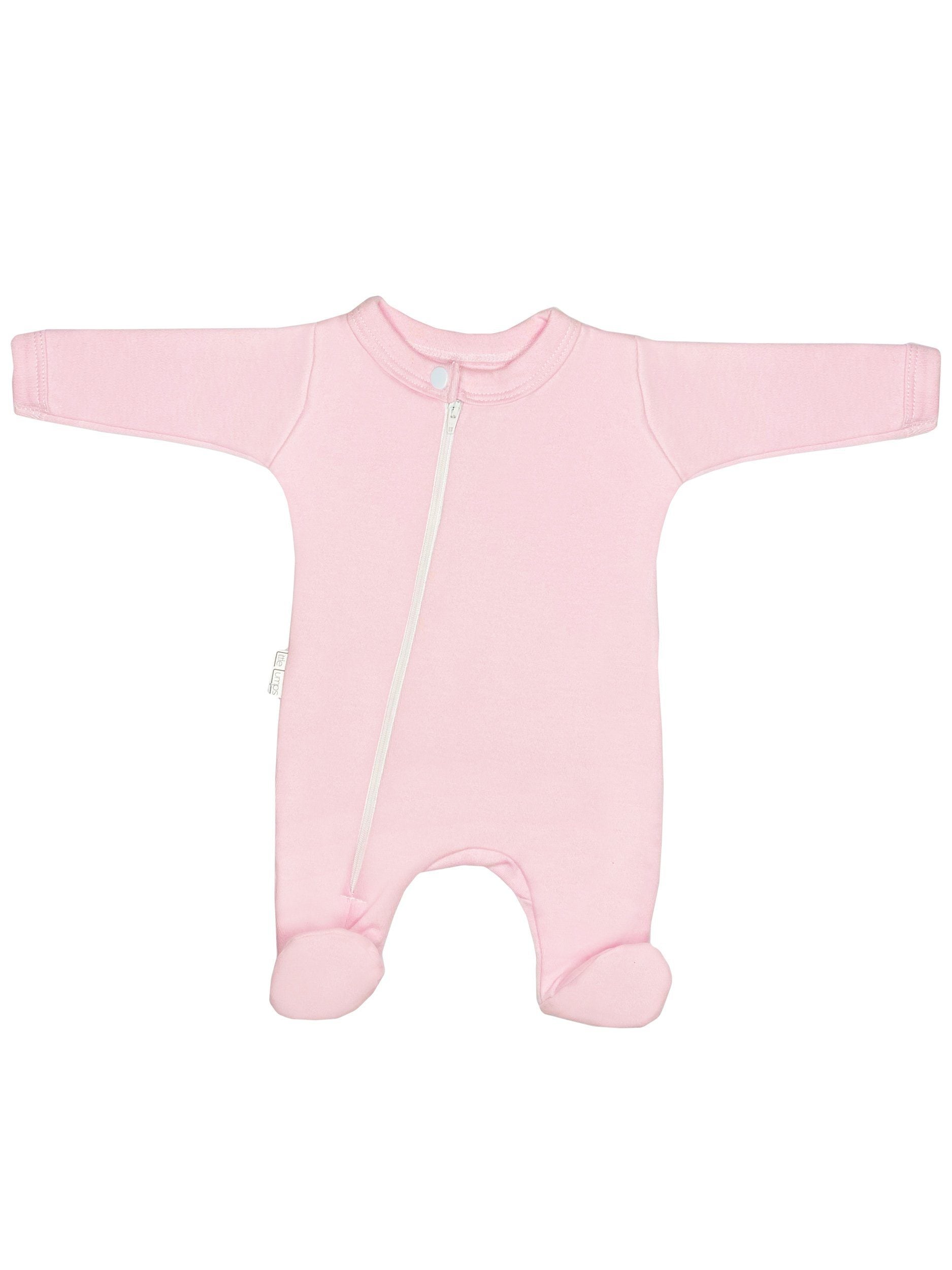 Zip Up Sleepsuit For Premature Baby, Footed - Pink - Sleepsuit / Babygrow - Little Lumps