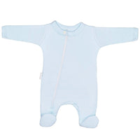 100% Cotton Footed Zip Up Sleepsuit - Blue Sleepsuit / Babygrow Little Lumps 