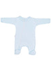 100% Cotton Footed Zip Up Sleepsuit - Blue - Sleepsuit / Babygrow - Little Lumps