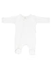 100% Cotton Footed Zip Up Sleepsuit - White - Sleepsuit / Babygrow - Little Lumps