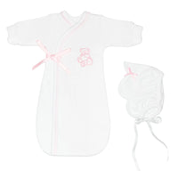 Neonatal Burial Gown, White & Pink Bereavement gown Itty Bitty Baby Clothing 