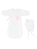 Neonatal Burial Gown, White & Pink - Bereavement gown - Itty Bitty Baby Clothing