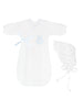 Neonatal Bereavement Gown, White & Blue - Bereavement gown - Itty Bitty Baby Clothing