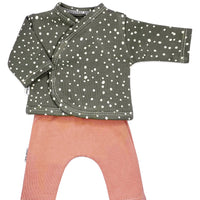 Top & Trouser Set, Polkadot Grey & Pink Top & Trousers Little Lucas 