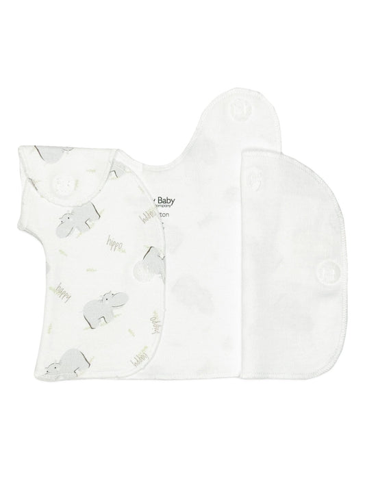 Wrap-over premature baby top, hippos Bodysuit / Vest Itty Bitty Baby Clothing 
