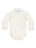 Organic Wrap-over Long Sleeve Vest - White, Pink Stitching, 5-8lb - Bodysuit / Vest - Under The Nile