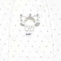 White Baby Bear Star Print Sleepsuit Sleepsuit / Babygrow Dandelion 
