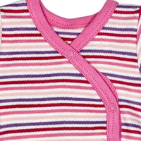Organic Cotton Pink Bold Stripe Long Sleeve Vest Bodysuit / Vest Fixoni 