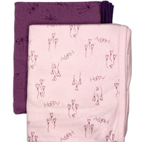 2 Pack, Organic Cotton Blankets, Pink Happy / Purple Dragonflies, 70 x 70 cm Blanket Pippi 