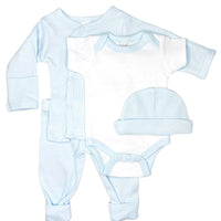 Classic Blue & White 4 piece set - Vest, Top, Trousers & Hat Outift Soft Touch 