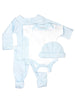 Classic Blue & White 4 piece set - Vest, Top, Trousers & Hat - Set - Soft Touch