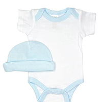Classic Blue & White 4 piece set - Vest, Top, Trousers & Hat Outift Soft Touch 