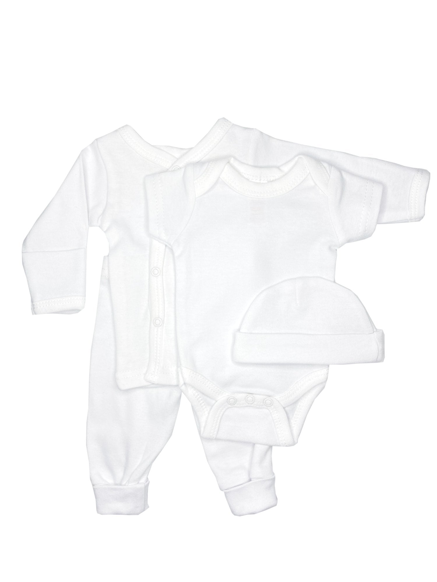Classic White 4 piece set - Vest, Top, Trousers & Hat (4-7lbs) - Set - Soft Touch