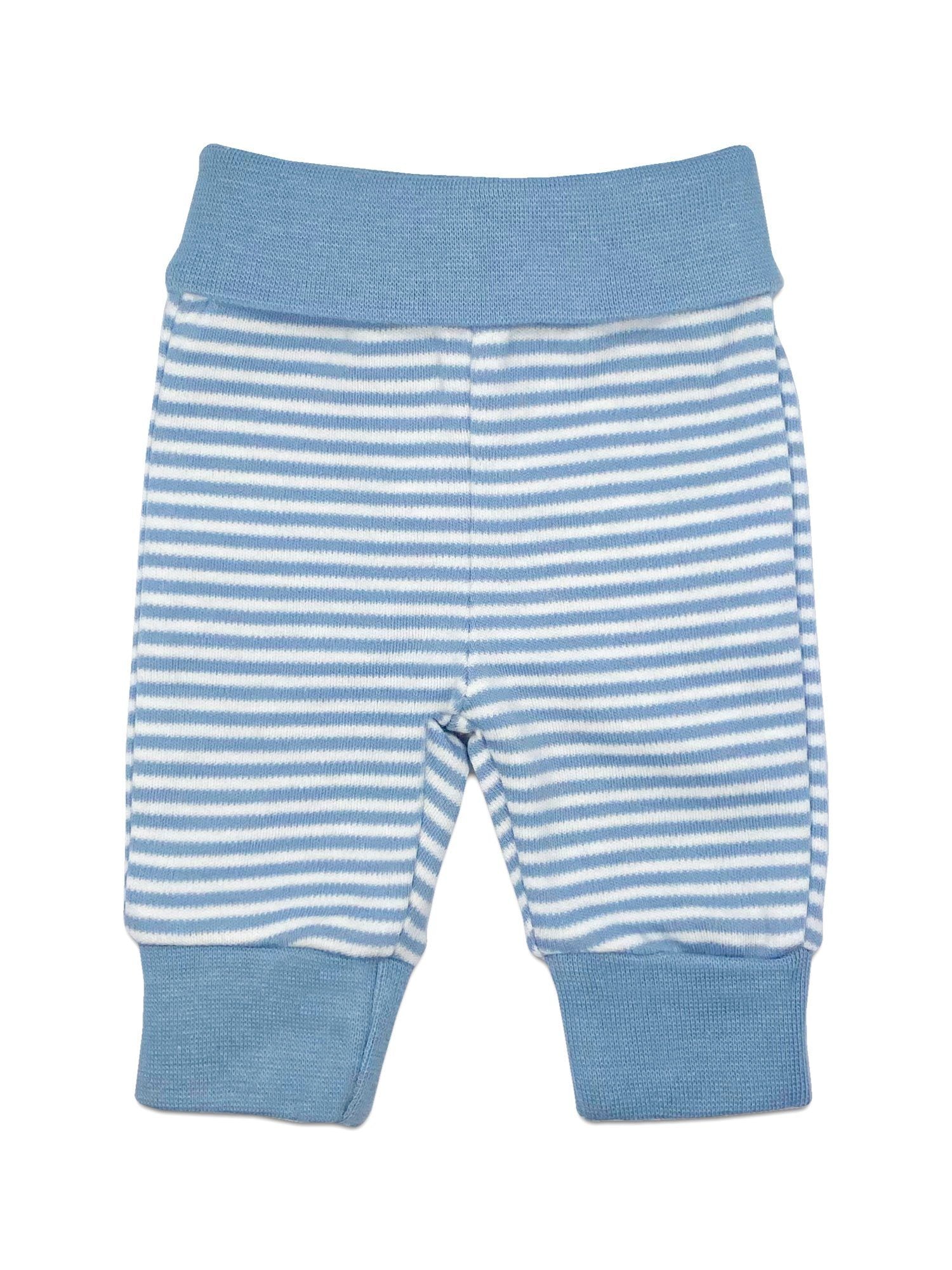Organic Cotton Blue Thin Stripe Trousers - Trousers / Leggings - Fixoni