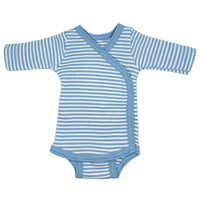Organic Cotton Blue Thin Stripe Long Sleeve Vest Bodysuit / Vest Fixoni 