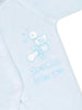 Preemie Baby Clothes: Velour, Blue 'Special Little Me' - Sleepsuit / Babygrow - Tiny Chick