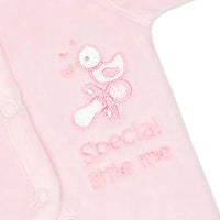 Velour Preemie Baby Sleepsuit: Pink 'Special Little Me' Sleepsuit / Babygrow Tiny Chick 