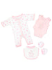 Pink Elephant 4 Piece Set - Sleepsuit, Vest, Bib & Mitts (1.5-3lb, 2-4lb & 3-5lb) - Set - Tiny Chick