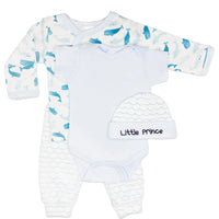 Blue Whale 4 piece set - Vest, Top, Trousers & Hat Outift Soft Touch 