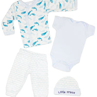 Blue Whale 4 piece set - Vest, Top, Trousers & Hat Outift Soft Touch 