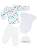 Blue Whale 4 piece set - Vest, Top, Trousers & Hat - Set - Soft Touch